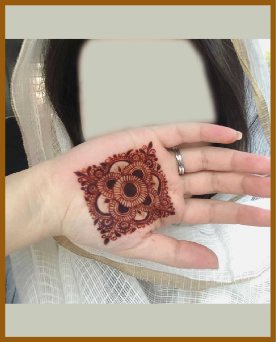 Square Mandala Center In Minimal Front Hand Mehndi Design